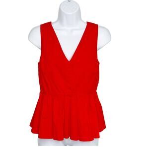 J.Crew Always Red Peplum Tank Sleeveless Size 0